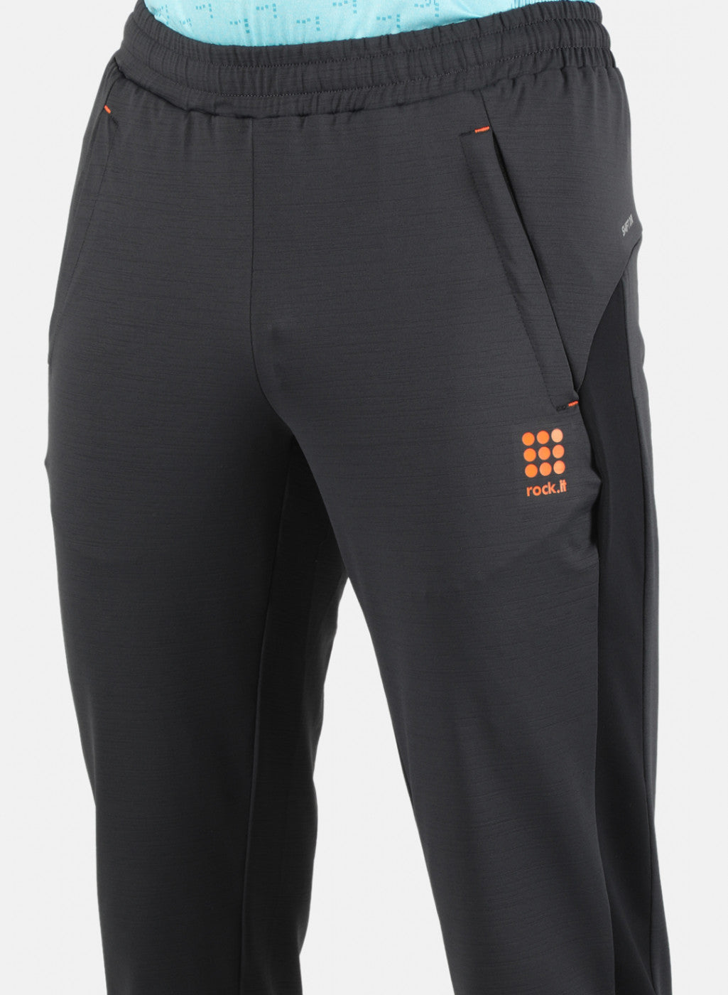 Rock.it Men Grey Self Design Track Pant