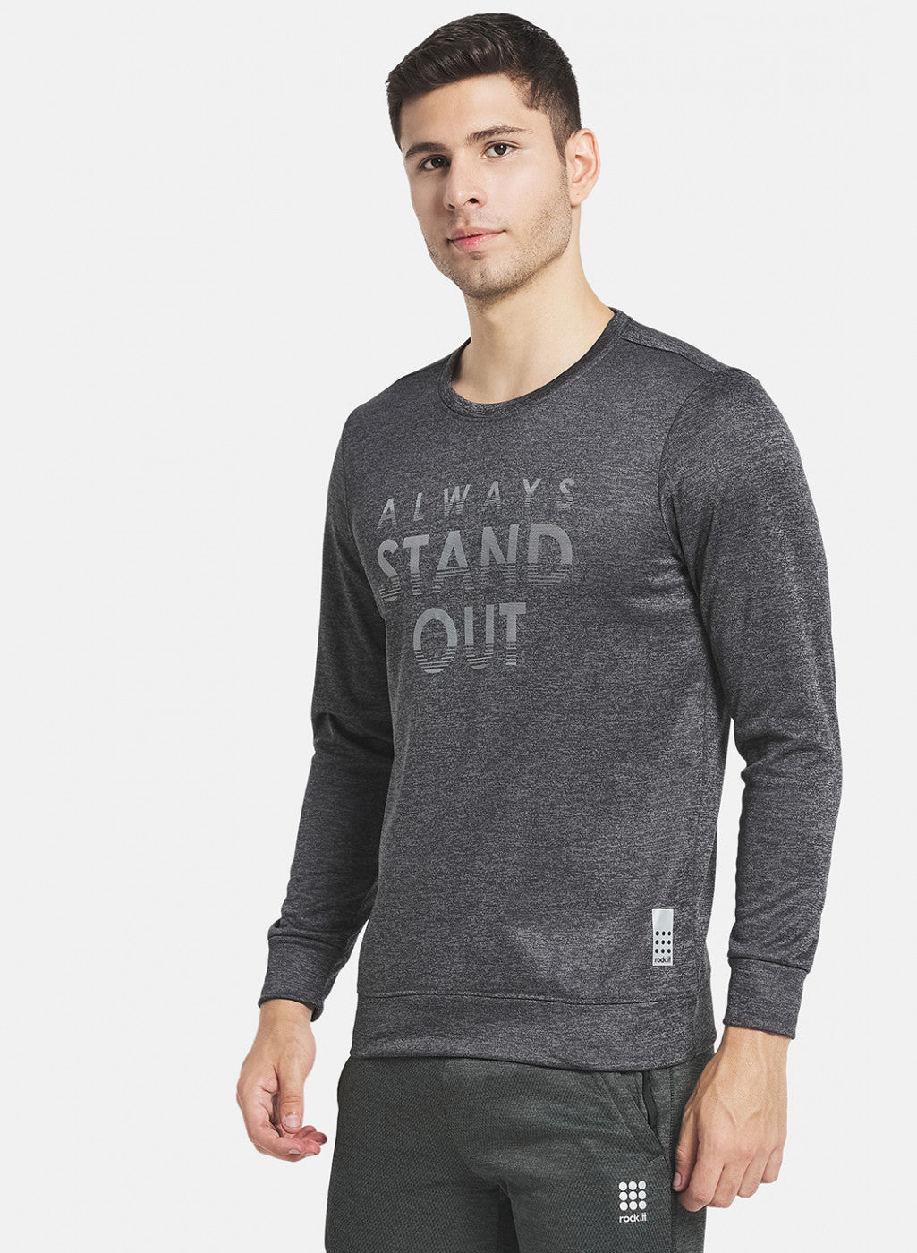 Rock.it Men Grey Printed Sweatshirt