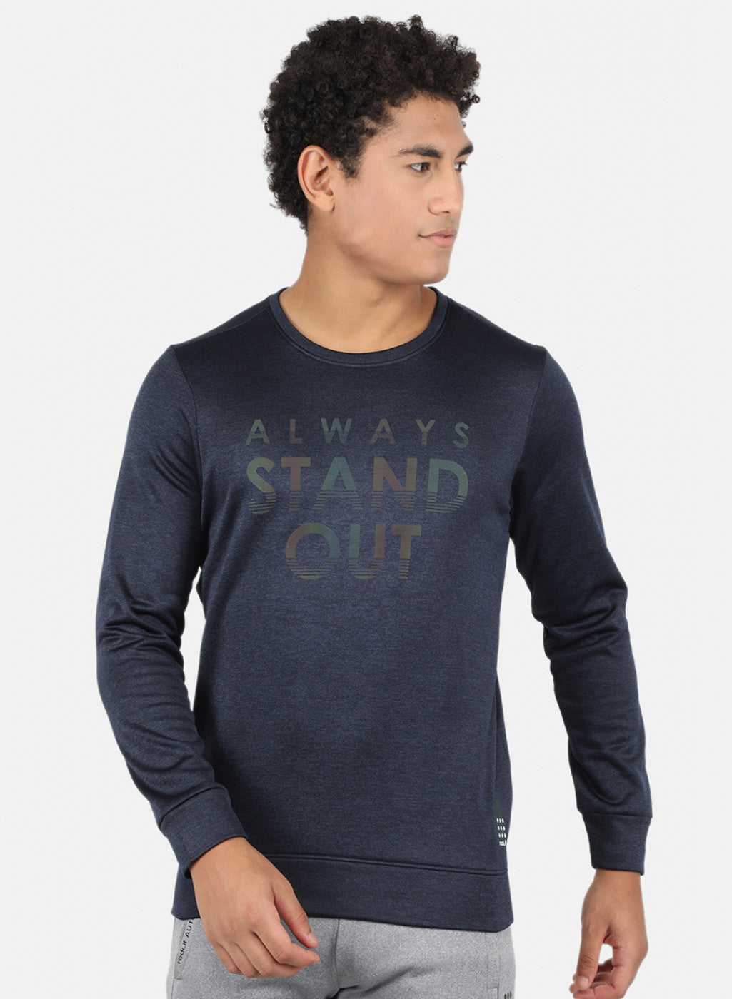Rock.it Men Navy Blue Printed Sweatshirt