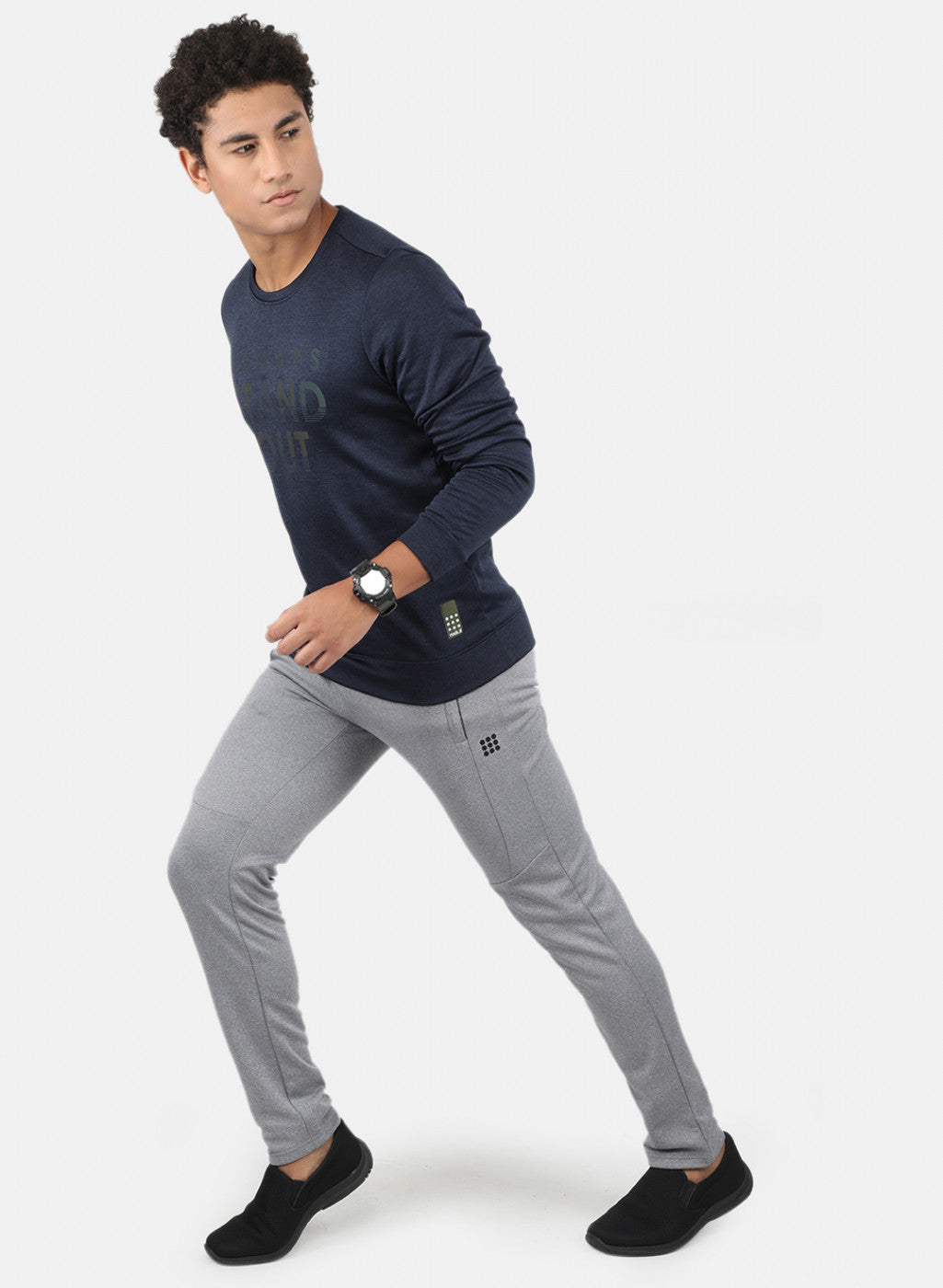 Rock.it Men Navy Blue Printed Sweatshirt