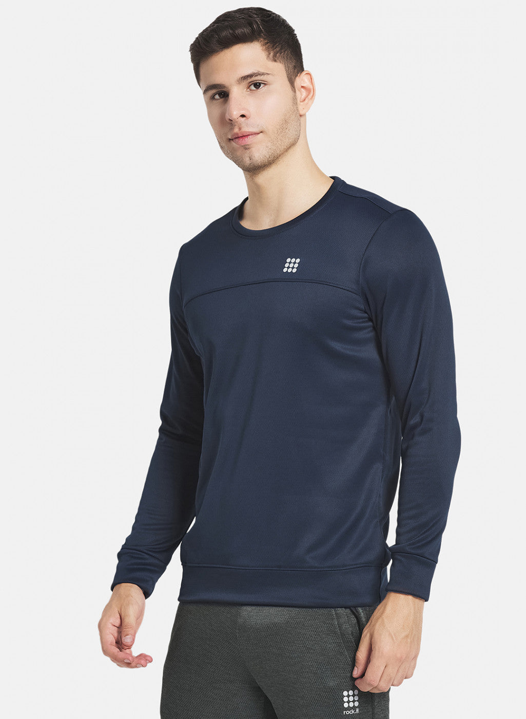 Rock.it Men Navy Blue Printed Sweatshirt