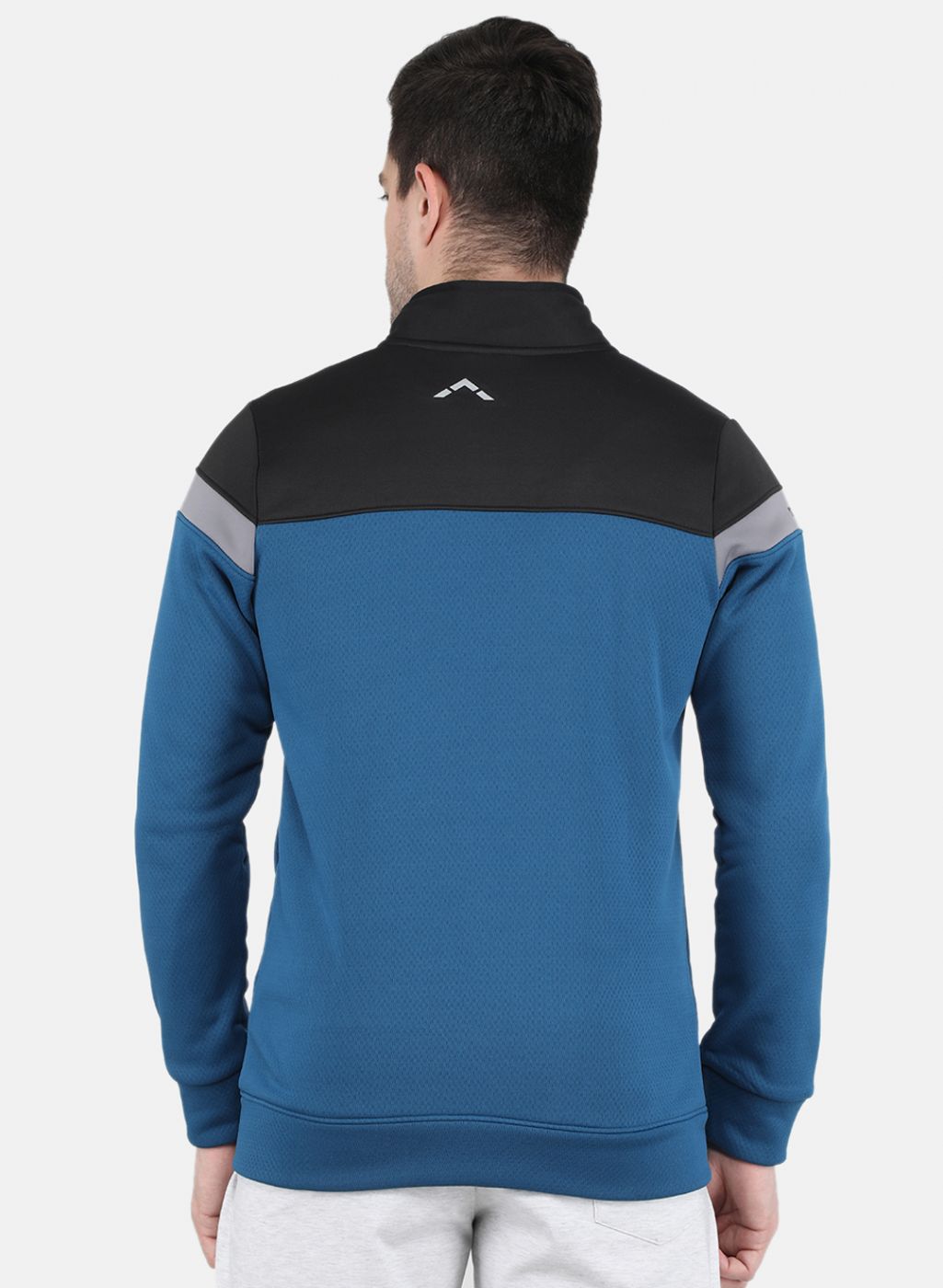Rock.it Men Teal Blue Solid Sweatshirt