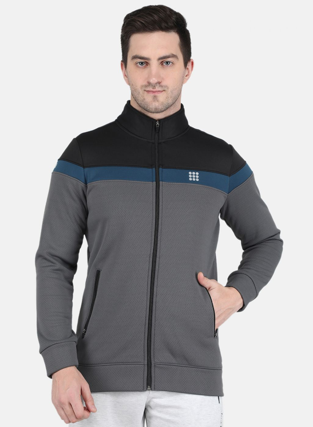 Rock.it Men Grey Solid Sweatshirt