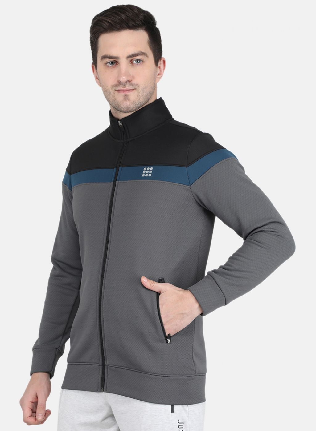 Rock.it Men Grey Solid Sweatshirt