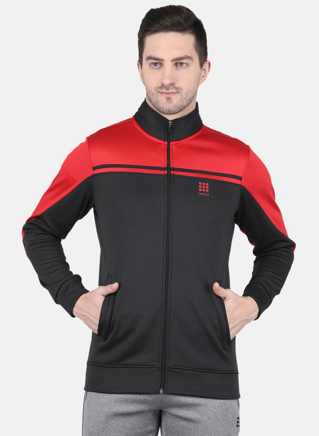 Rock.it Men Black Solid Sweatshirt