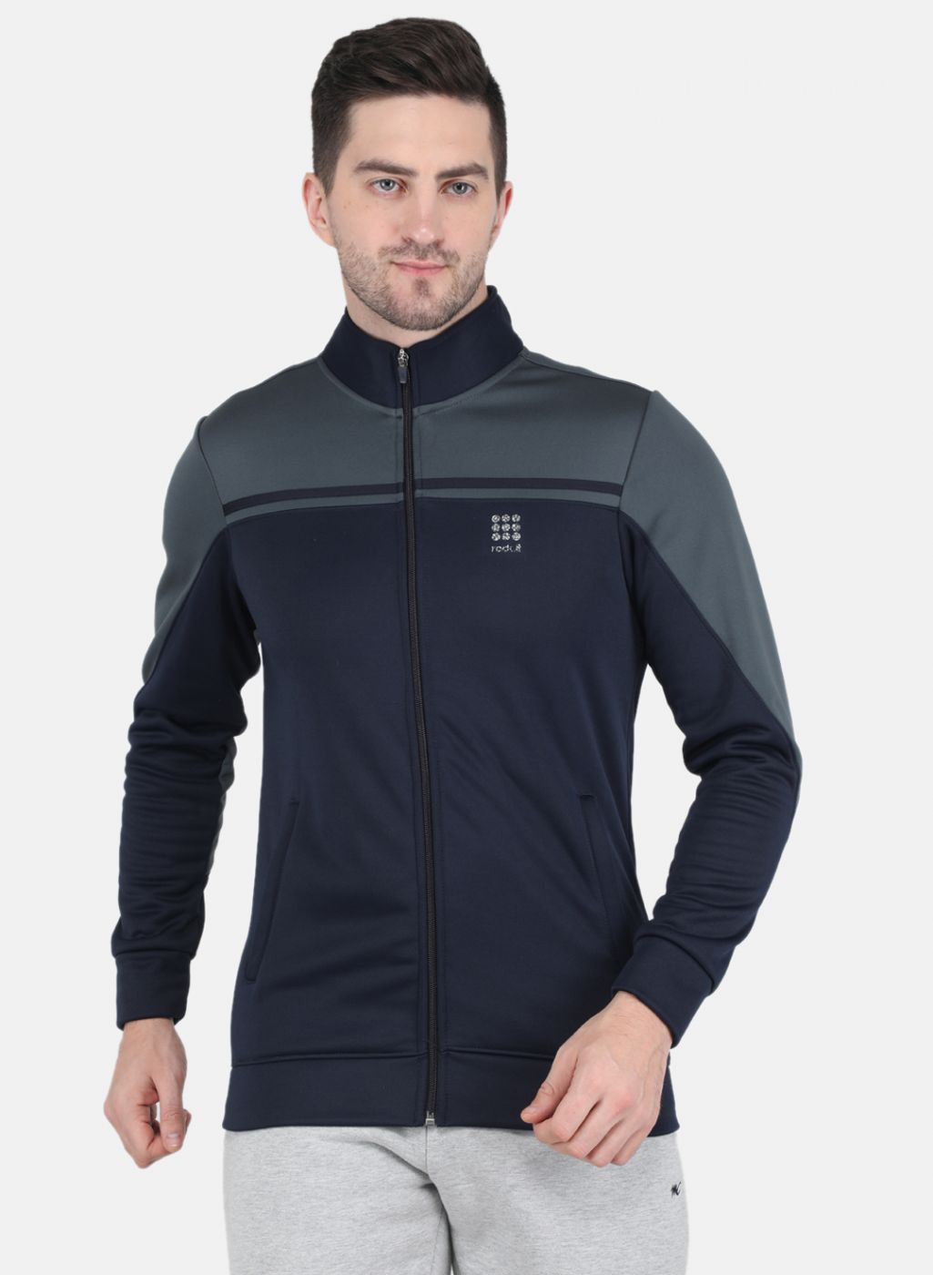 Rock.it Men Navy Blue Solid Sweatshirt