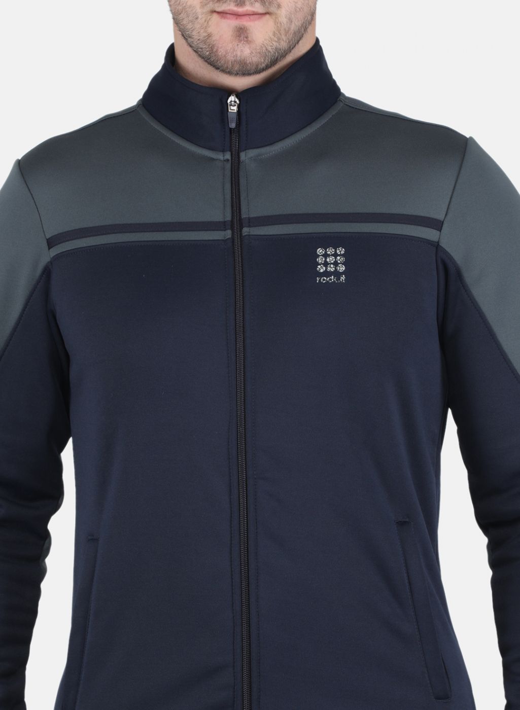 Rock.it Men Navy Blue Solid Sweatshirt