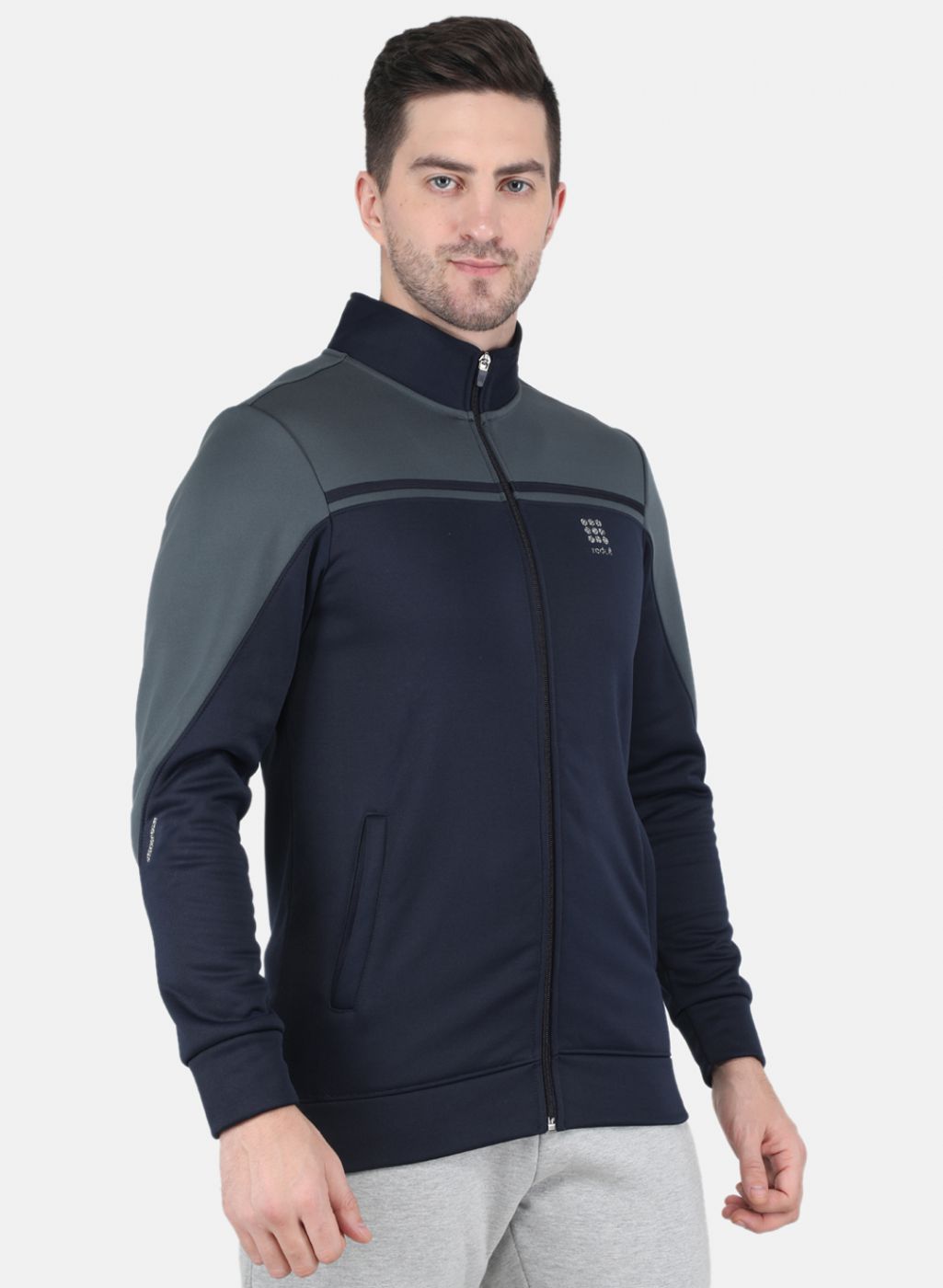 Rock.it Men Navy Blue Solid Sweatshirt