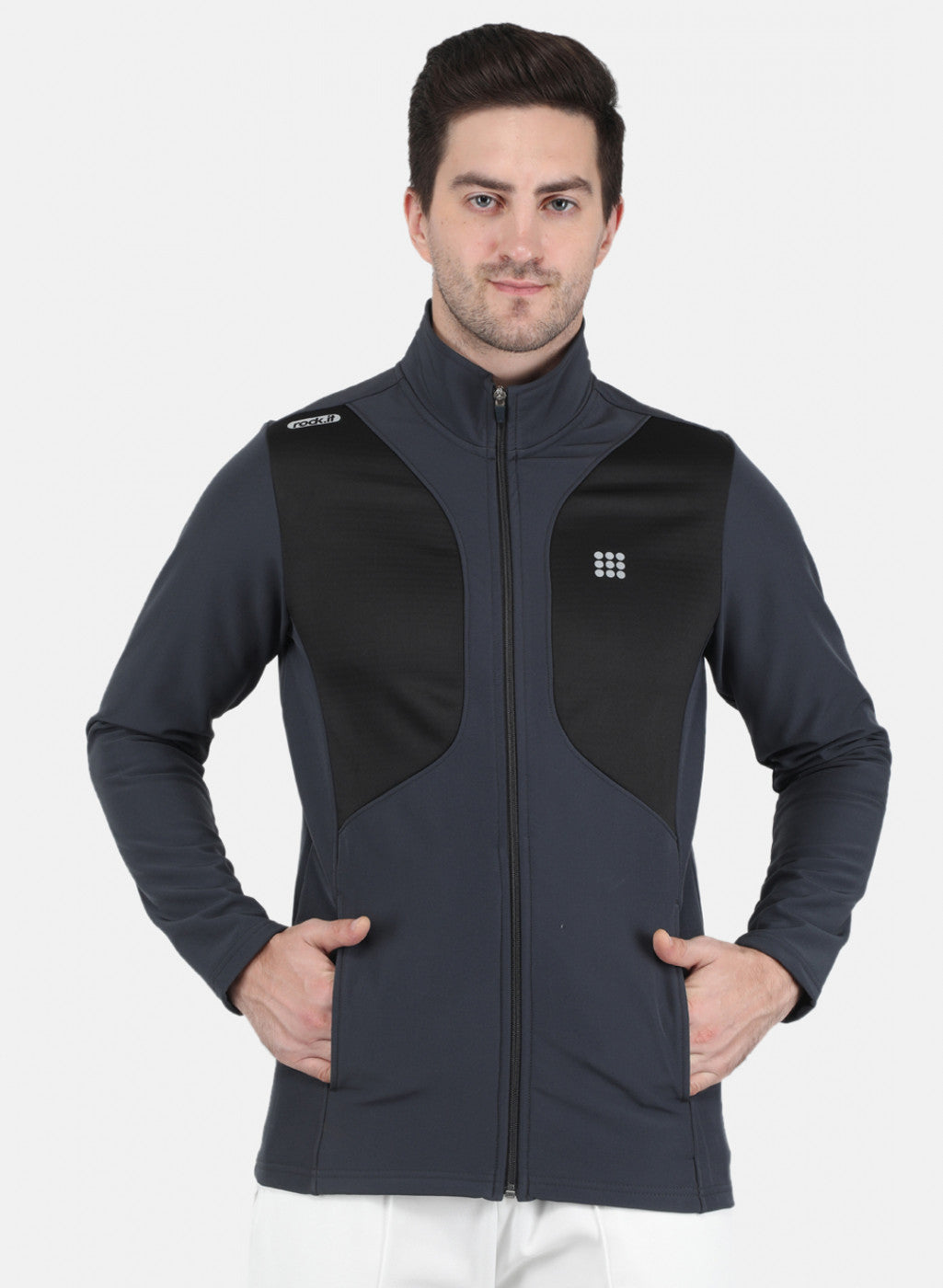 Rock.it Men Grey Solid Sweatshirt