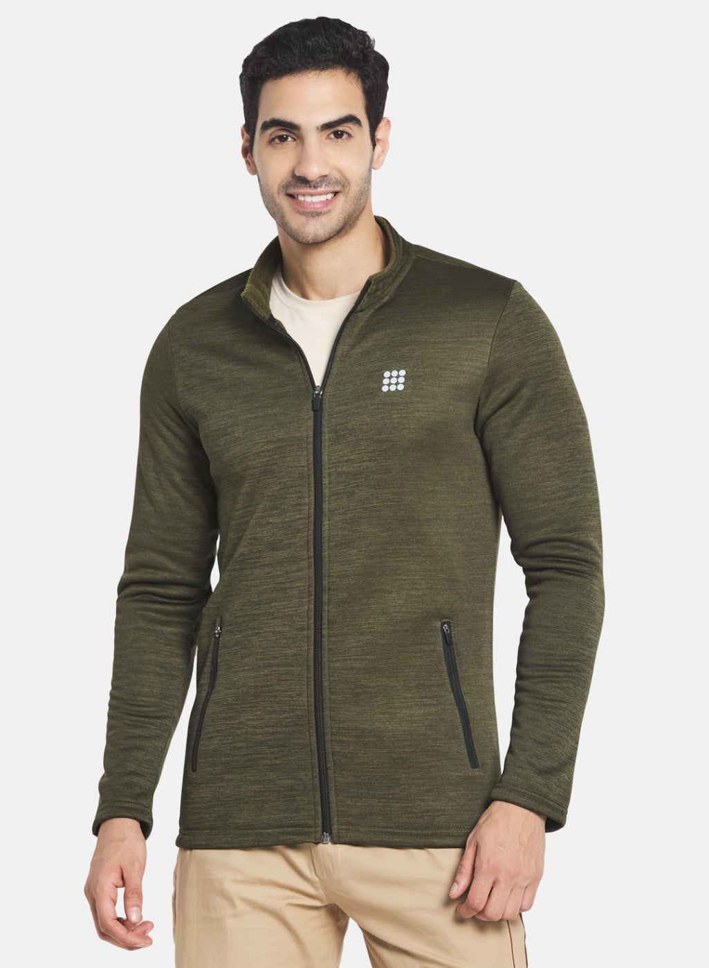 Rock.it Men Olive Solid Sweatshirt