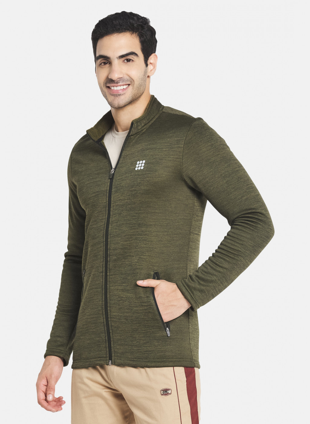 Rock.it Men Olive Solid Sweatshirt