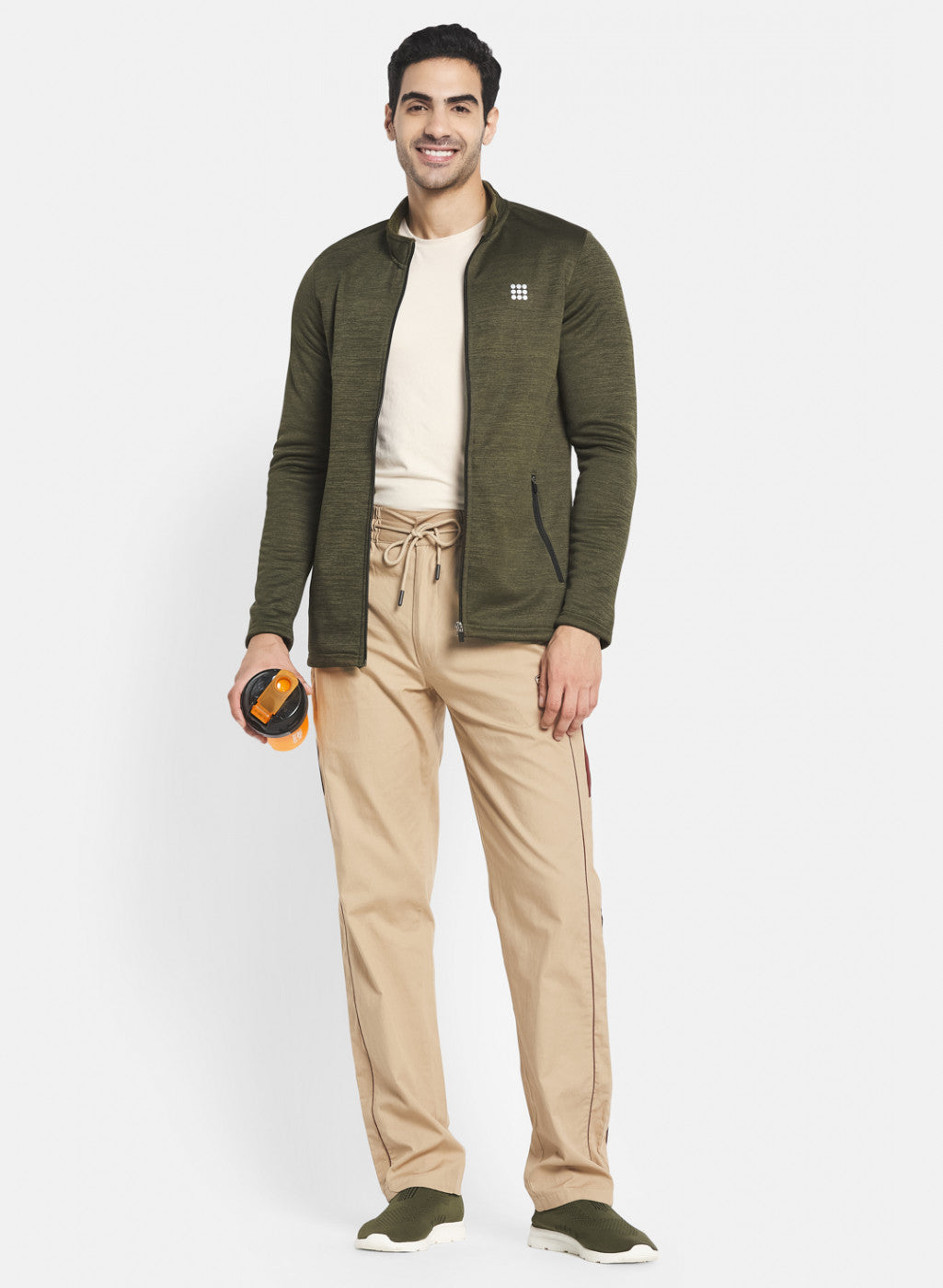 Rock.it Men Olive Solid Sweatshirt