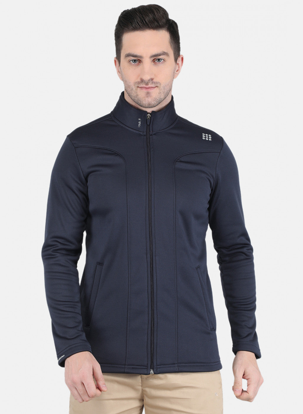 Rock.it Men Navy Blue Solid Sweatshirt