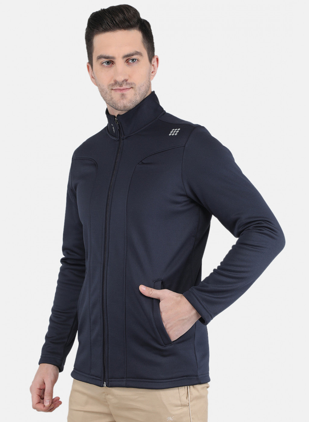 Rock.it Men Navy Blue Solid Sweatshirt