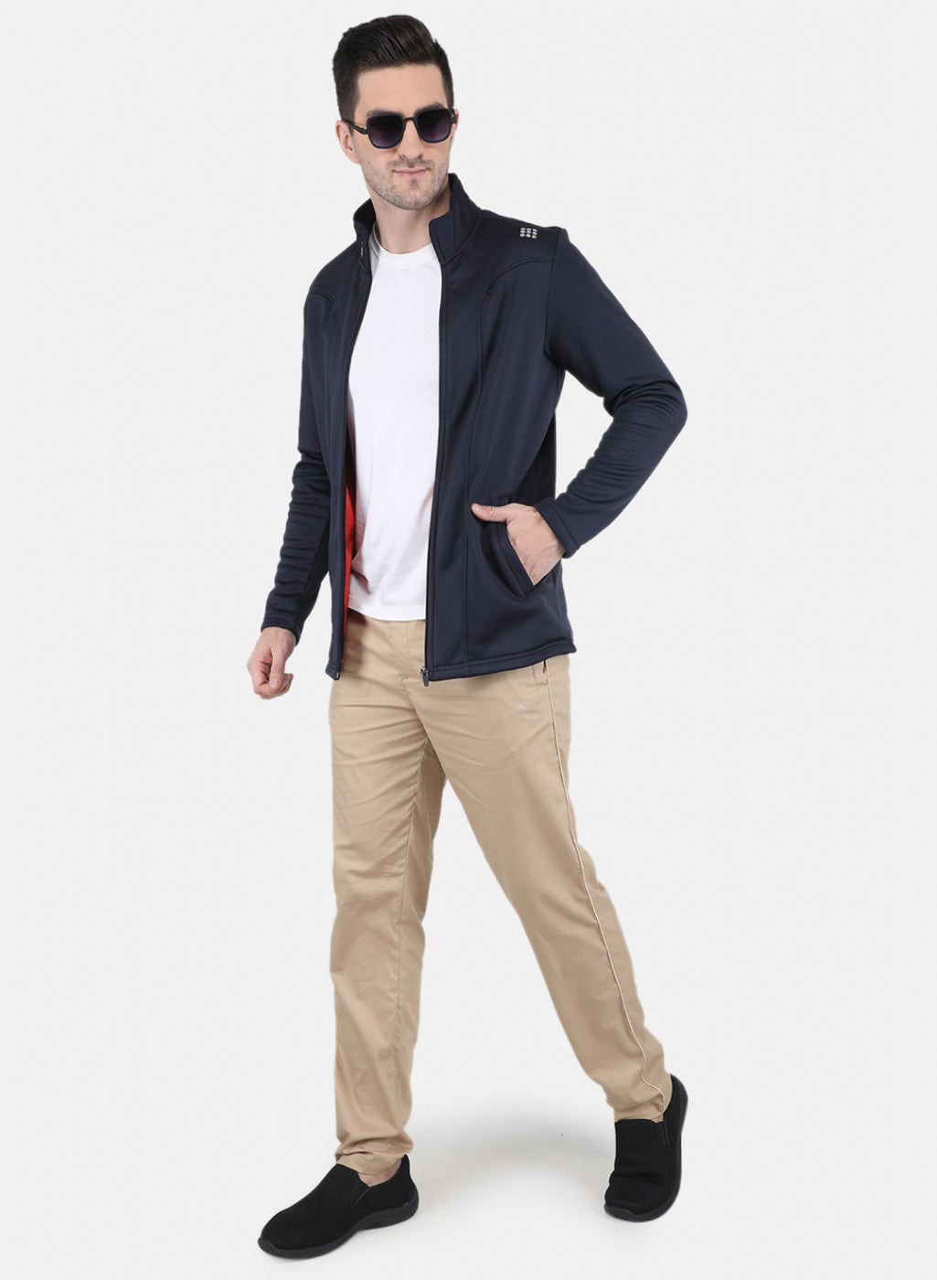 Rock.it Men Navy Blue Solid Sweatshirt