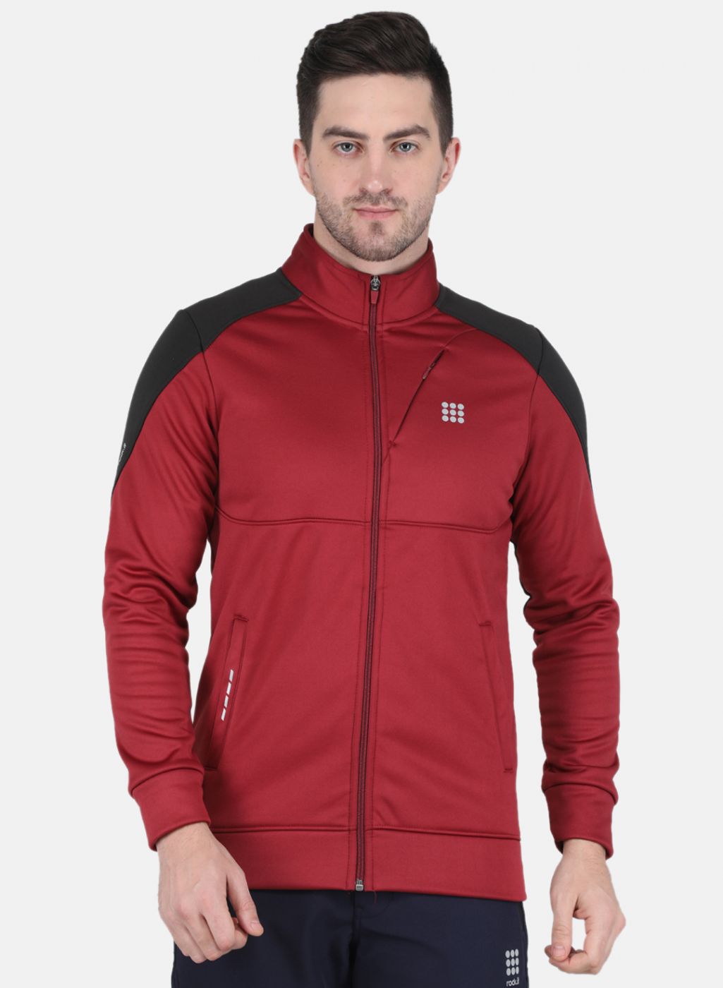 Rock.it Men Maroon Solid Sweatshirt