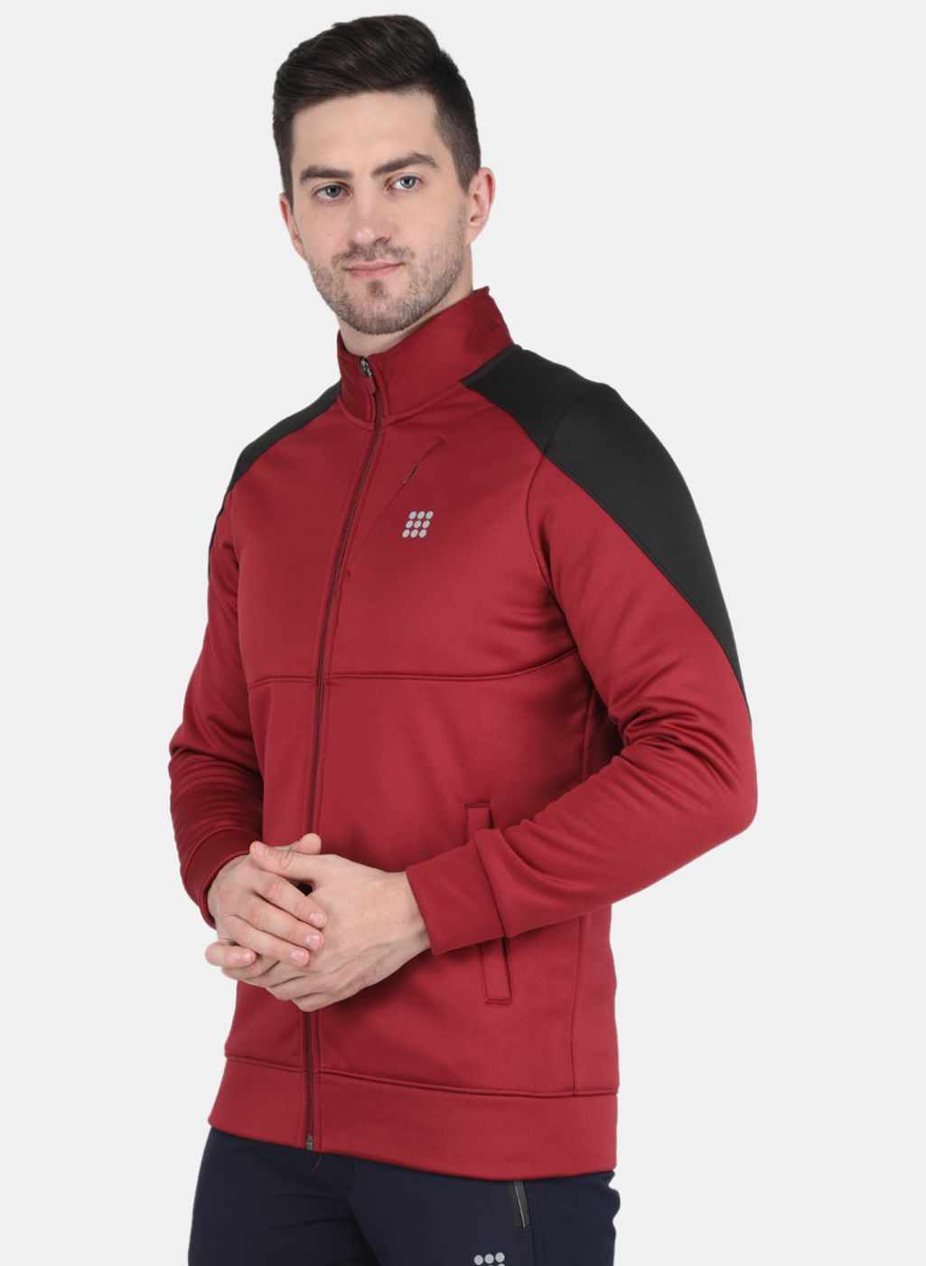 Rock.it Men Maroon Solid Sweatshirt