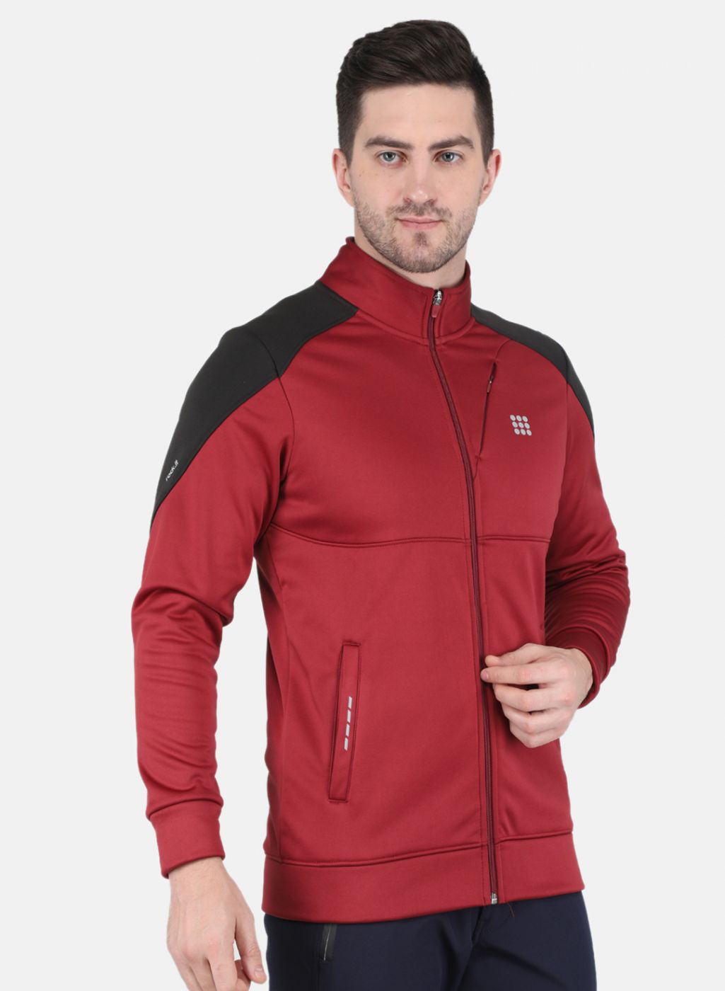 Rock.it Men Maroon Solid Sweatshirt