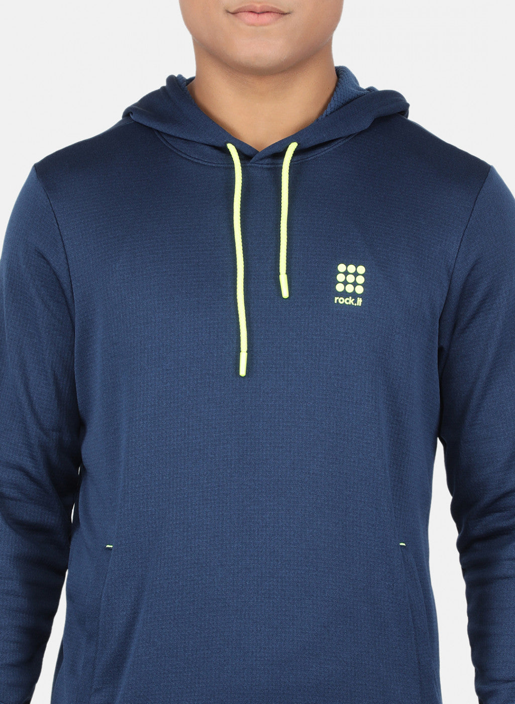 Rock.it Men Navy Blue Solid Sweatshirt