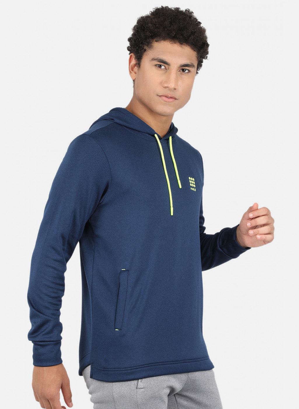 Rock.it Men Navy Blue Solid Sweatshirt