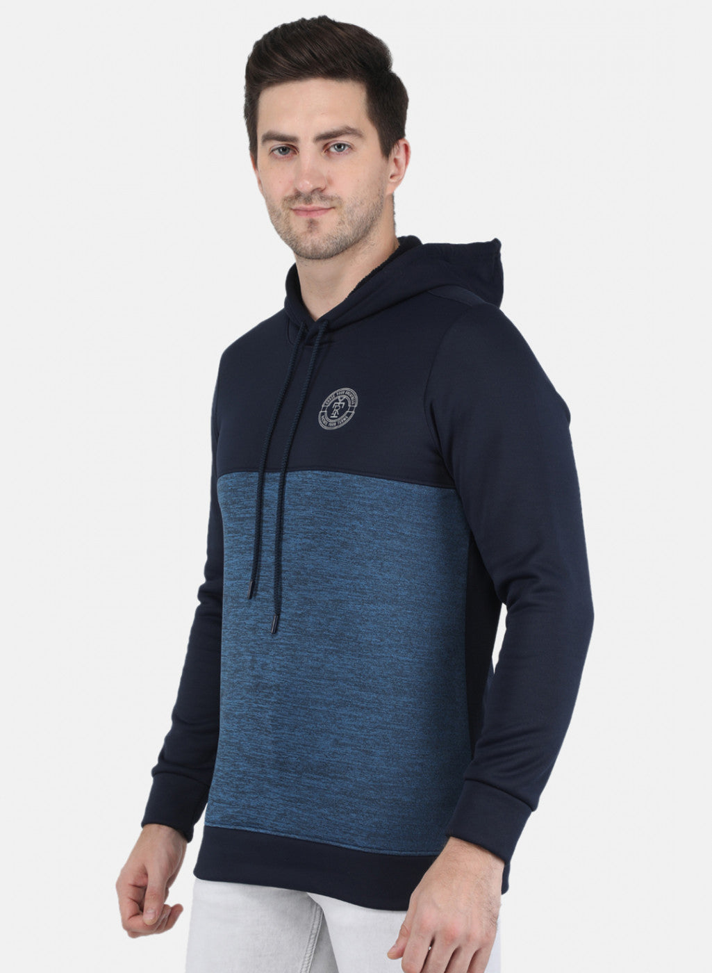 Rock.it Men Navy Blue Solid Sweatshirt