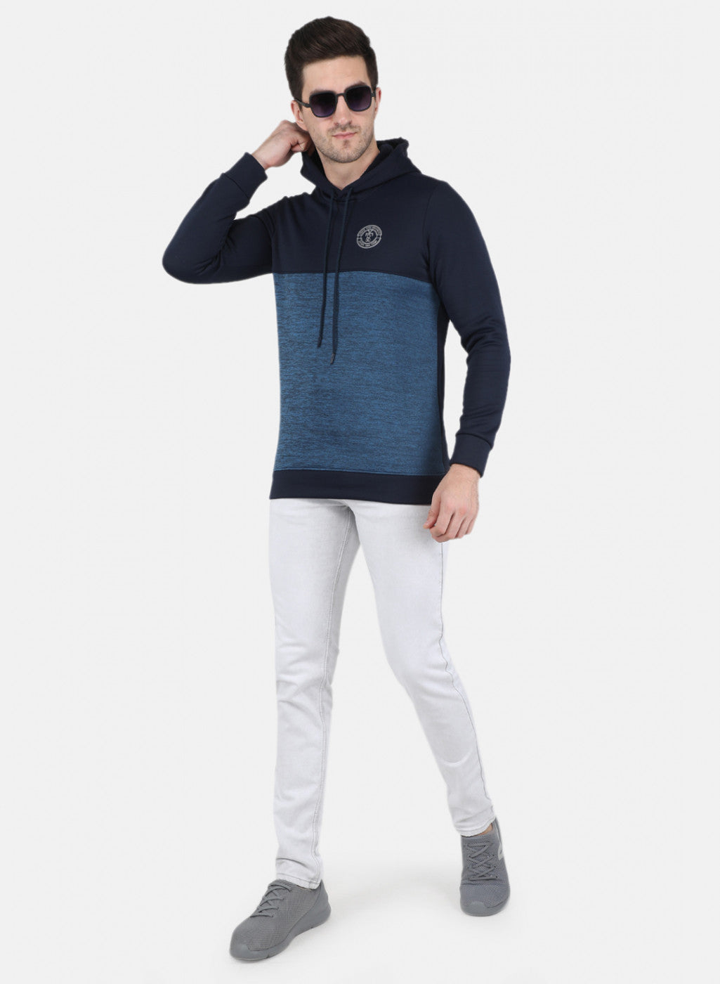 Rock.it Men Navy Blue Solid Sweatshirt