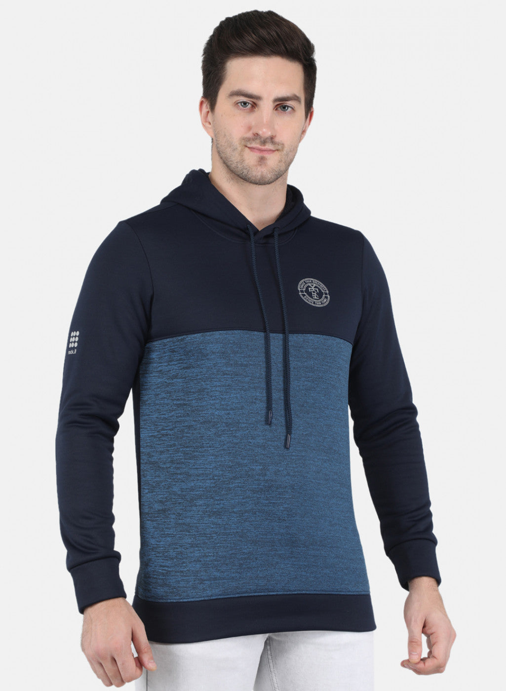 Rock.it Men Navy Blue Solid Sweatshirt