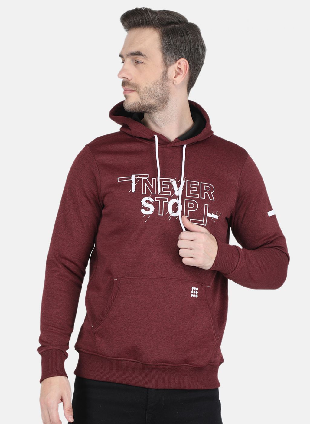 Rock.it Men Maroon Printed Sweatshirt