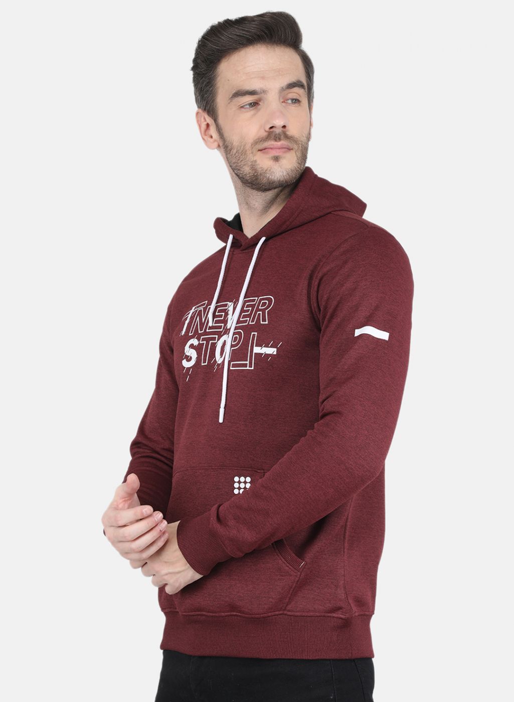 Rock.it Men Maroon Printed Sweatshirt
