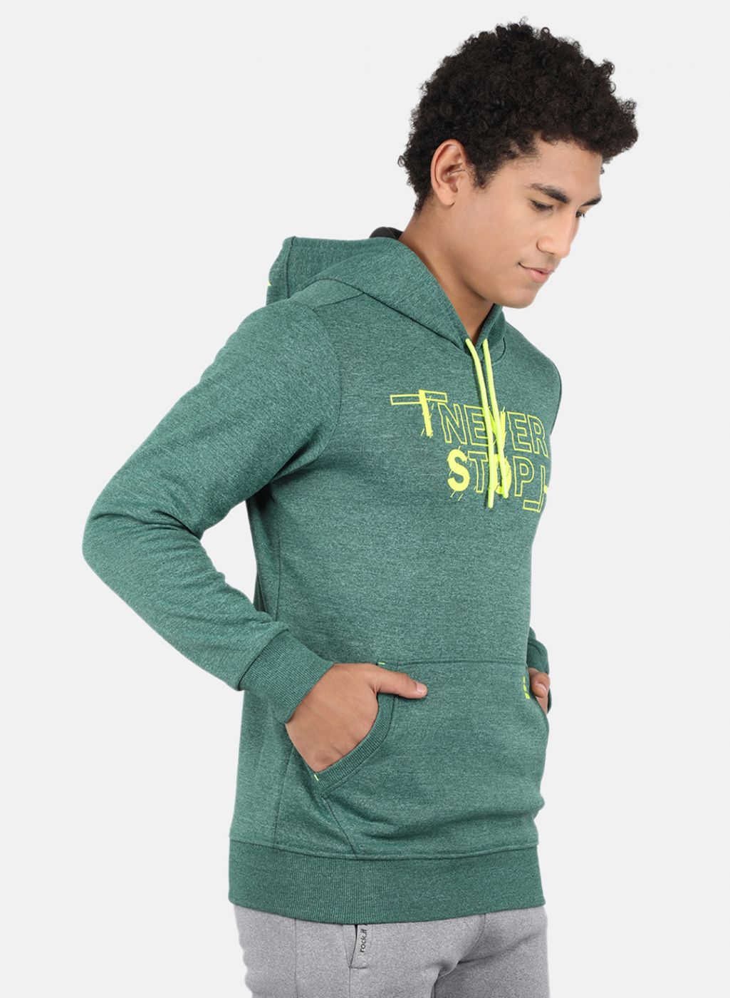 Rock.it Men Green Printed Sweatshirt