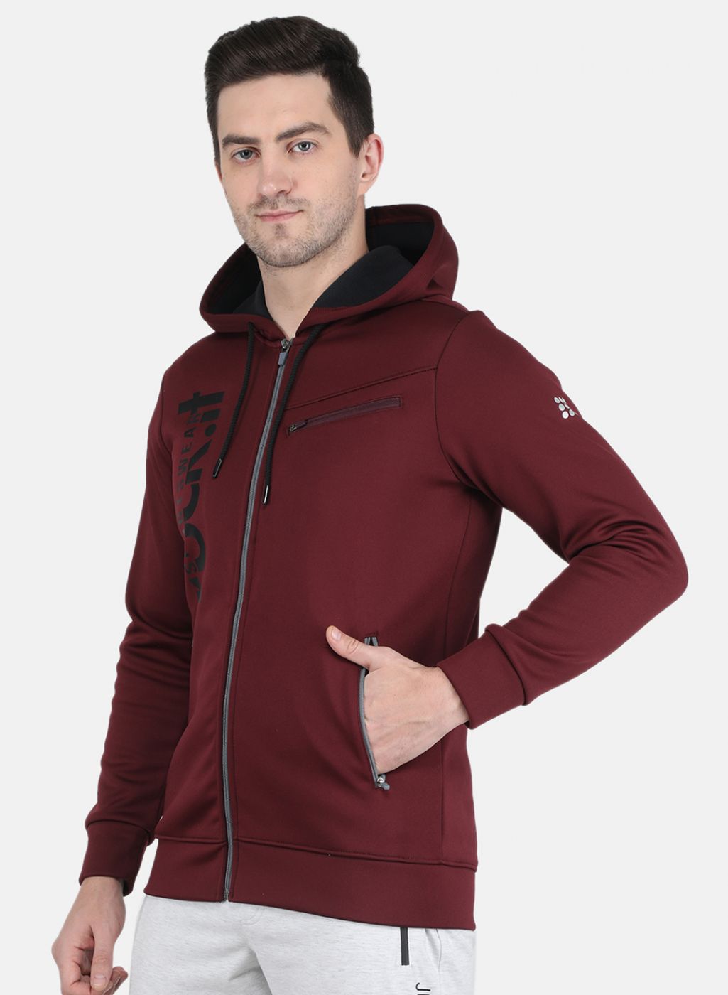 Rock.it Men Maroon Printed Sweatshirt
