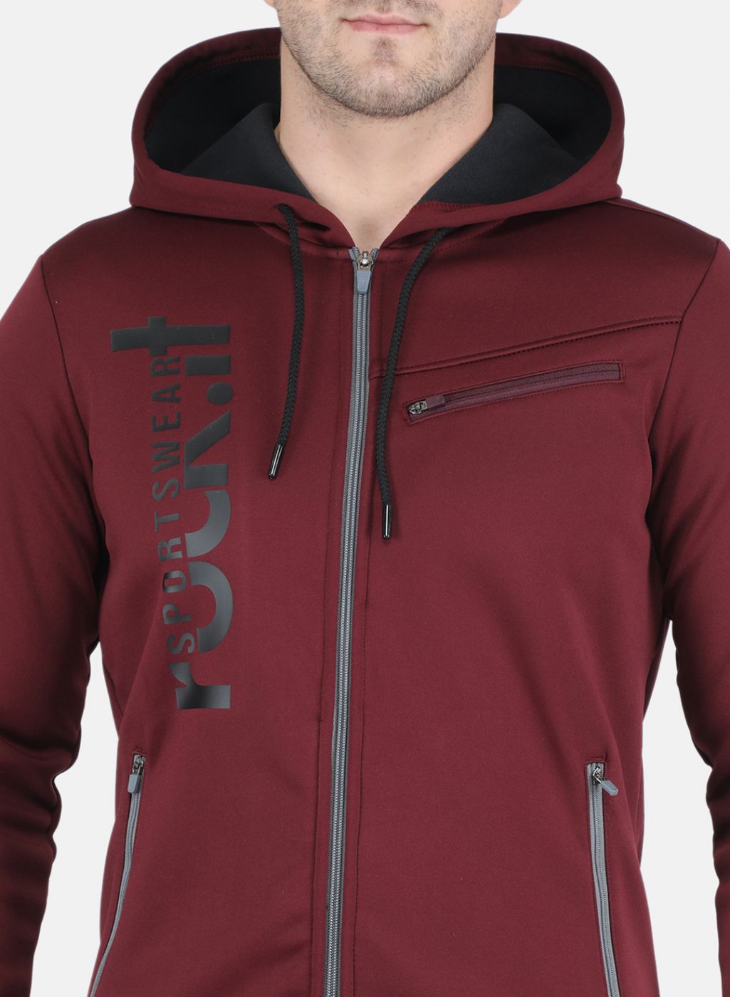 Rock.it Men Maroon Printed Sweatshirt