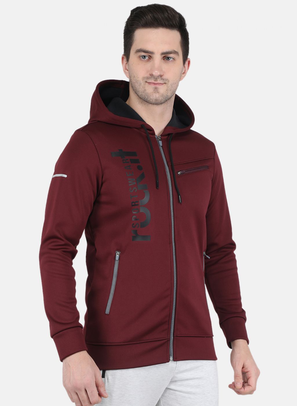 Rock.it Men Maroon Printed Sweatshirt