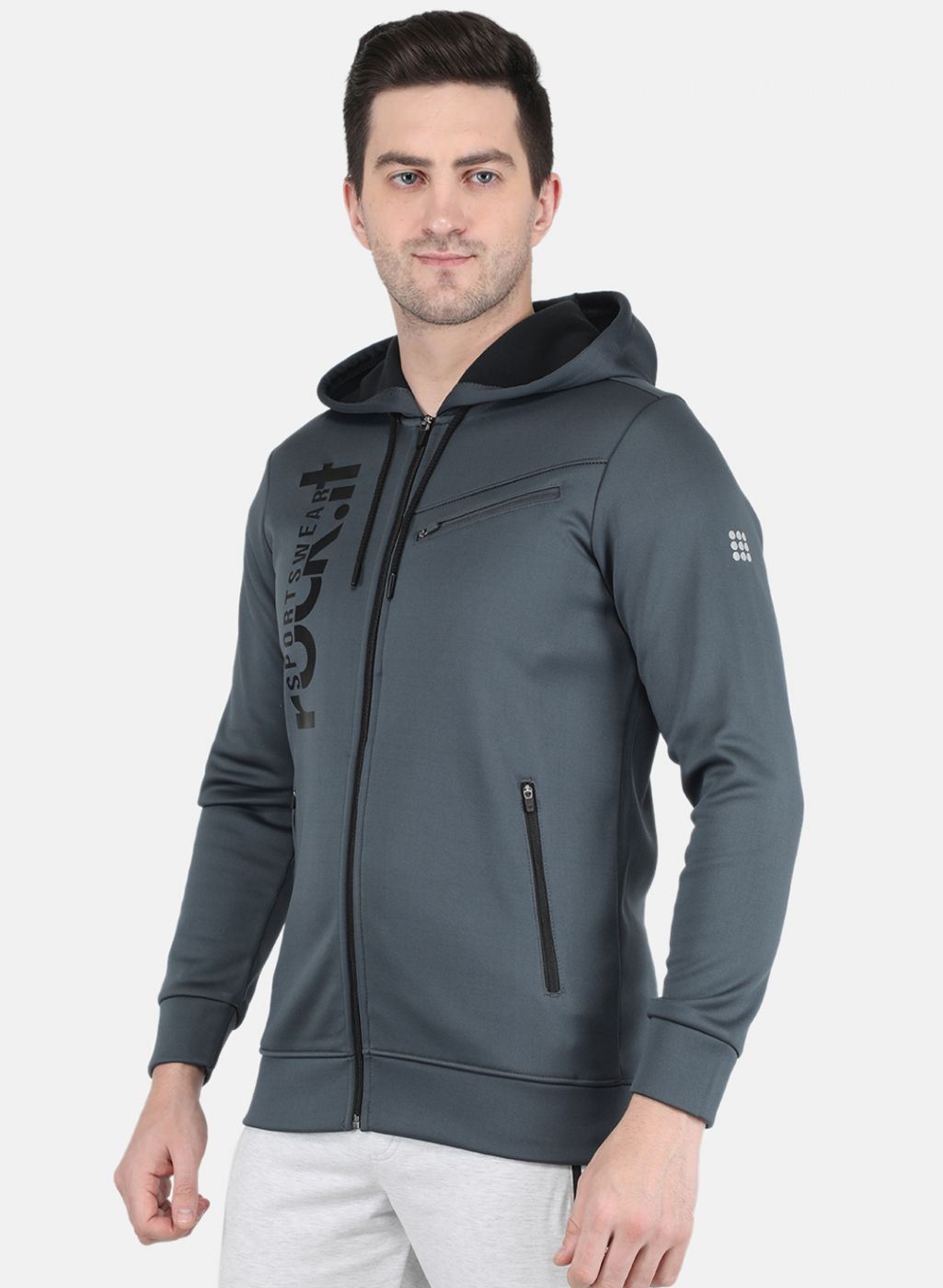 Rock.it Men Grey Printed Sweatshirt