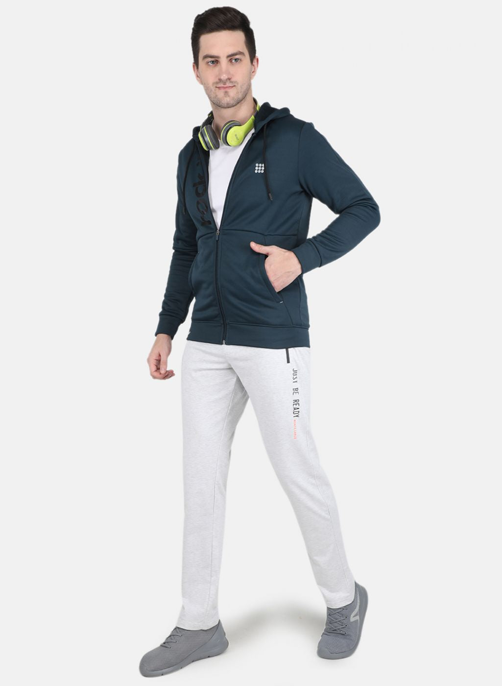 Rock.it Men Teal Blue Printed Sweatshirt