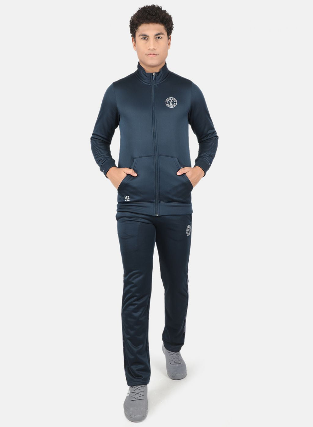 Rock.it Men Navy Blue Solid Tracksuit