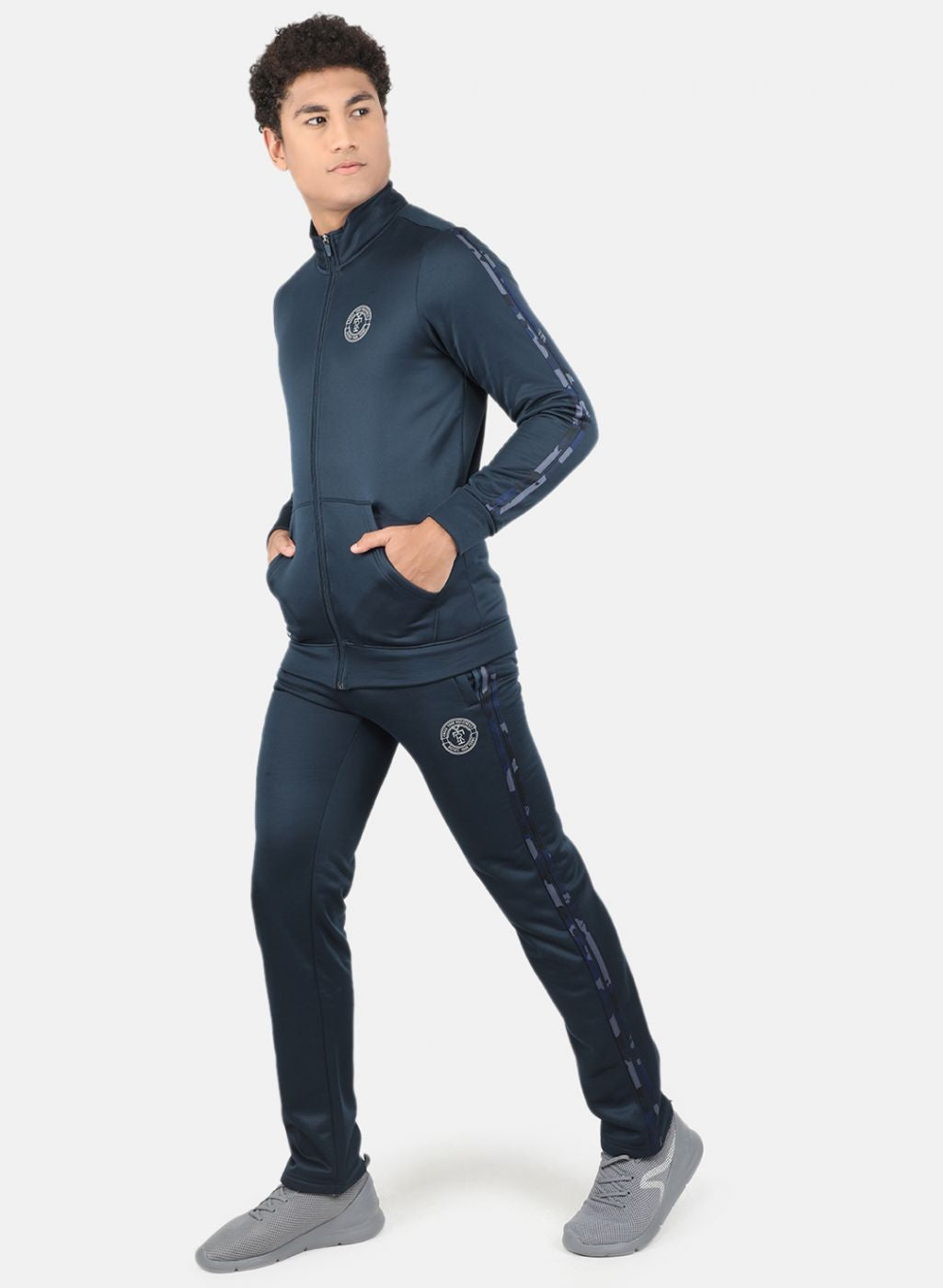 Rock.it Men Navy Blue Solid Tracksuit