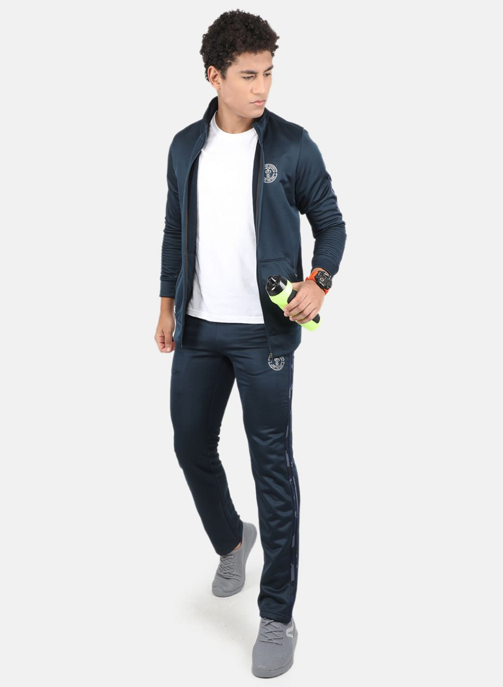 Rock.it Men Navy Blue Solid Tracksuit