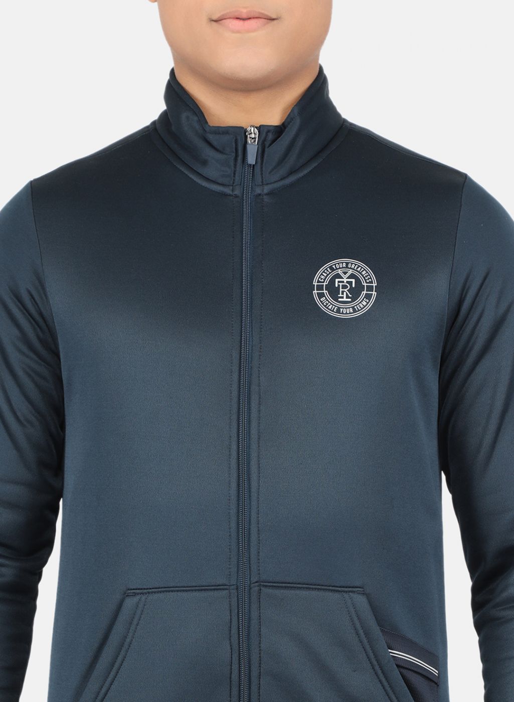 Rock.it Men Navy Blue Solid Tracksuit