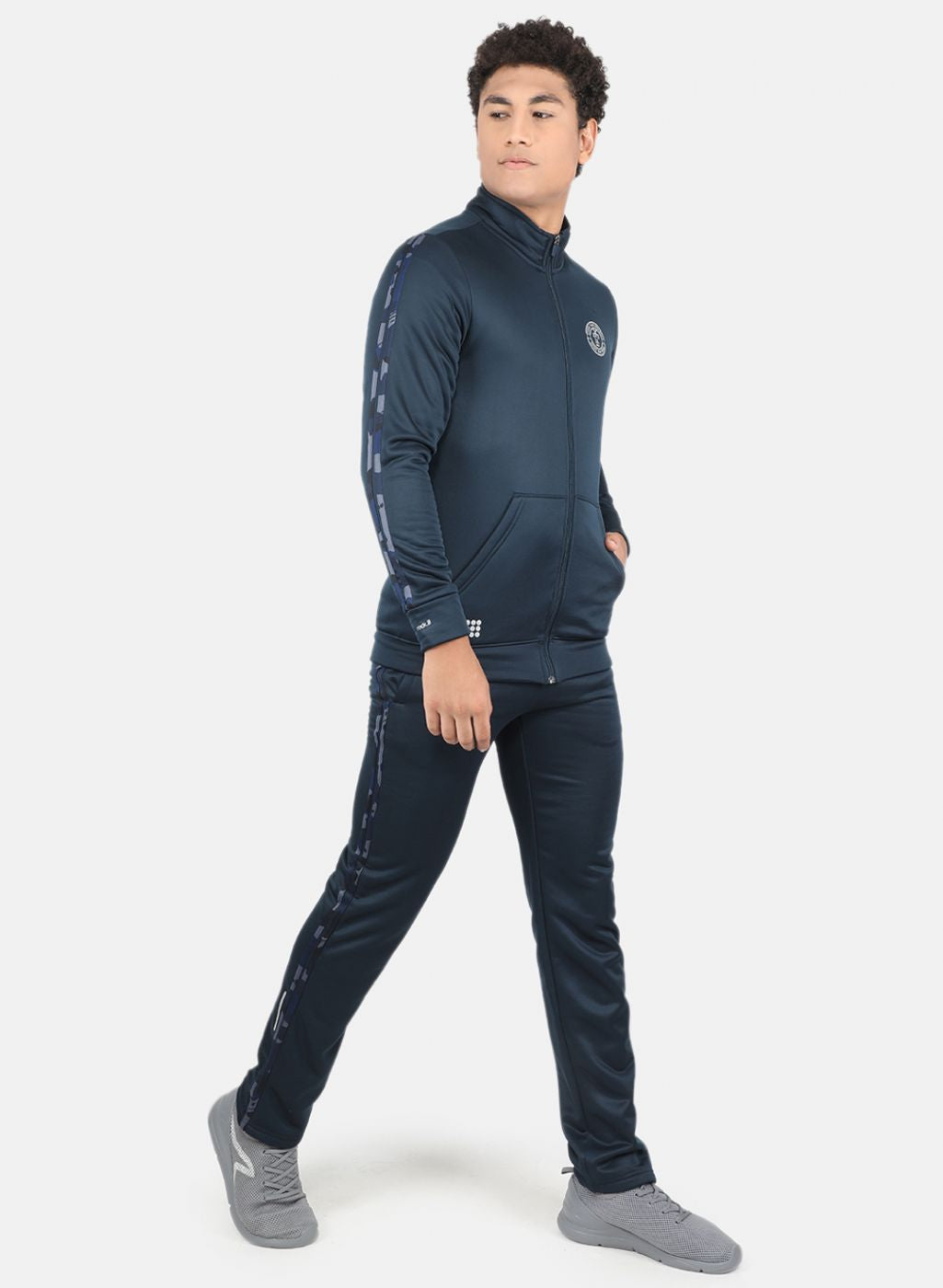 Rock.it Men Navy Blue Solid Tracksuit