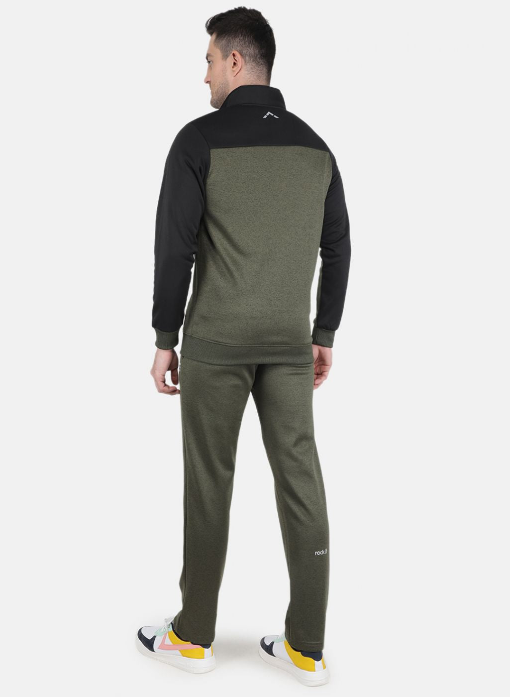 Rock.it Men Olive Solid Tracksuit