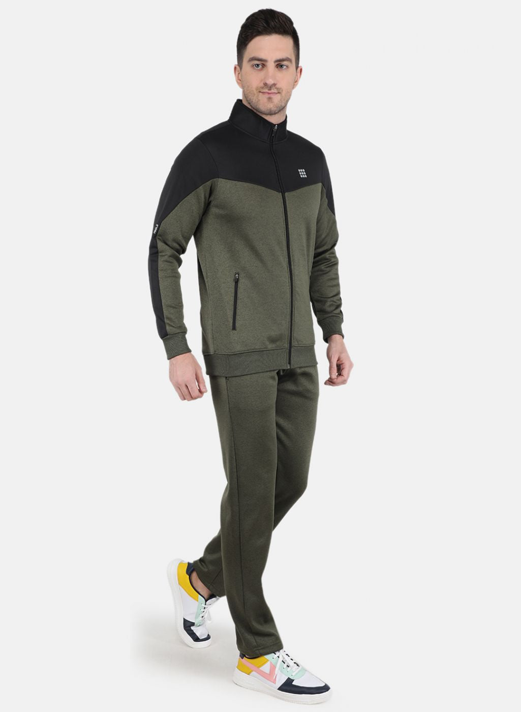 Rock.it Men Olive Solid Tracksuit