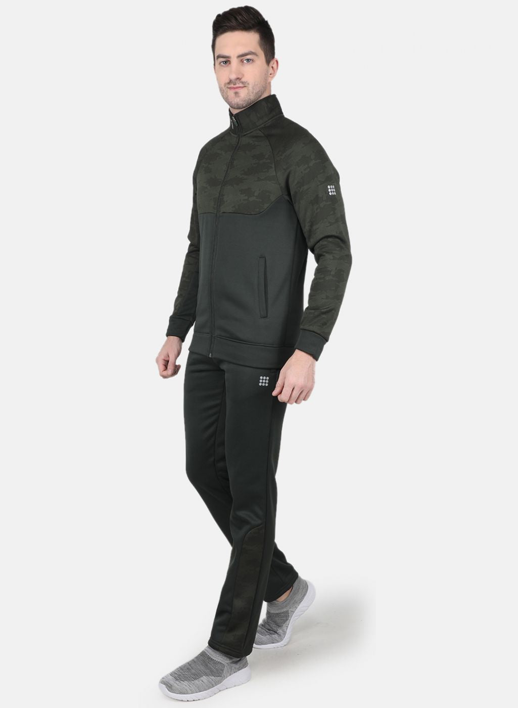 Rock.it Men Olive Self Design Tracksuit