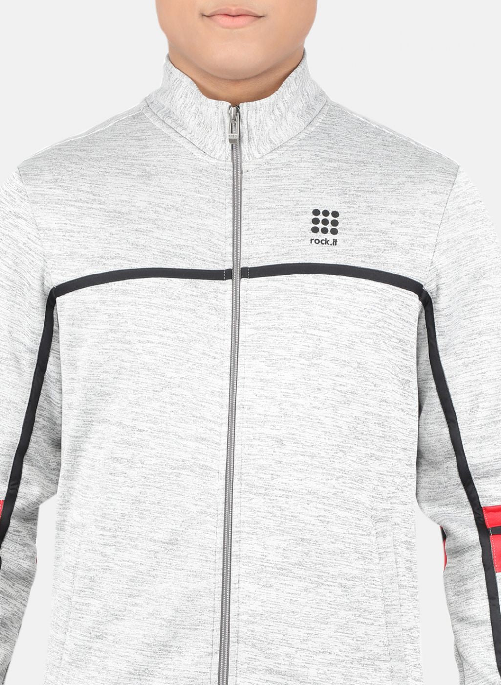 Rock.it Men Grey & Black Solid Tracksuit