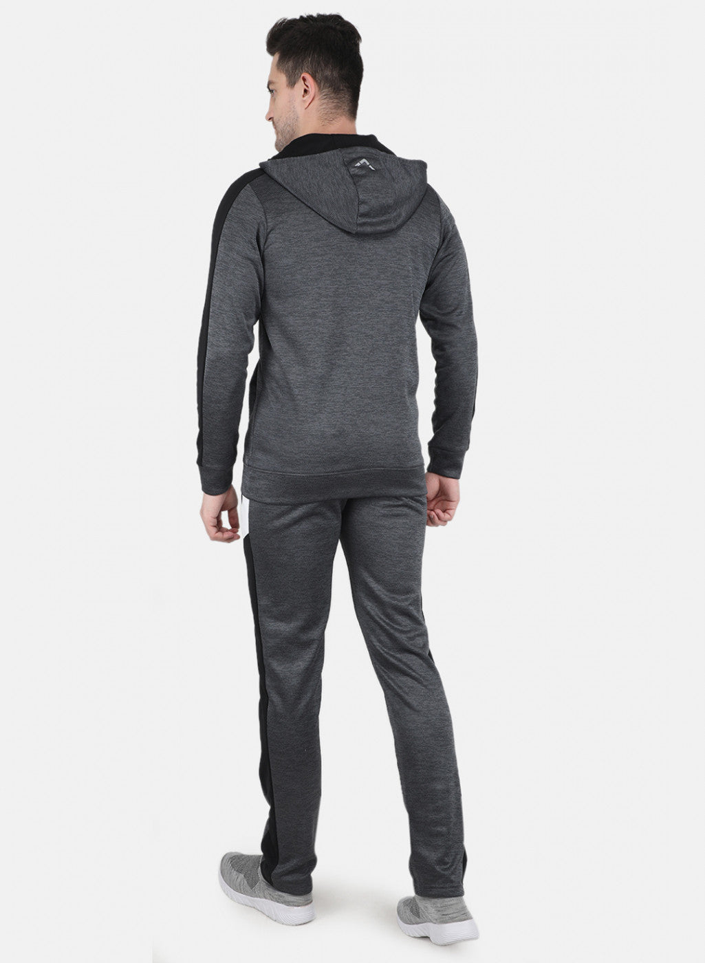 Rock.it Men Grey Self Design Tracksuit