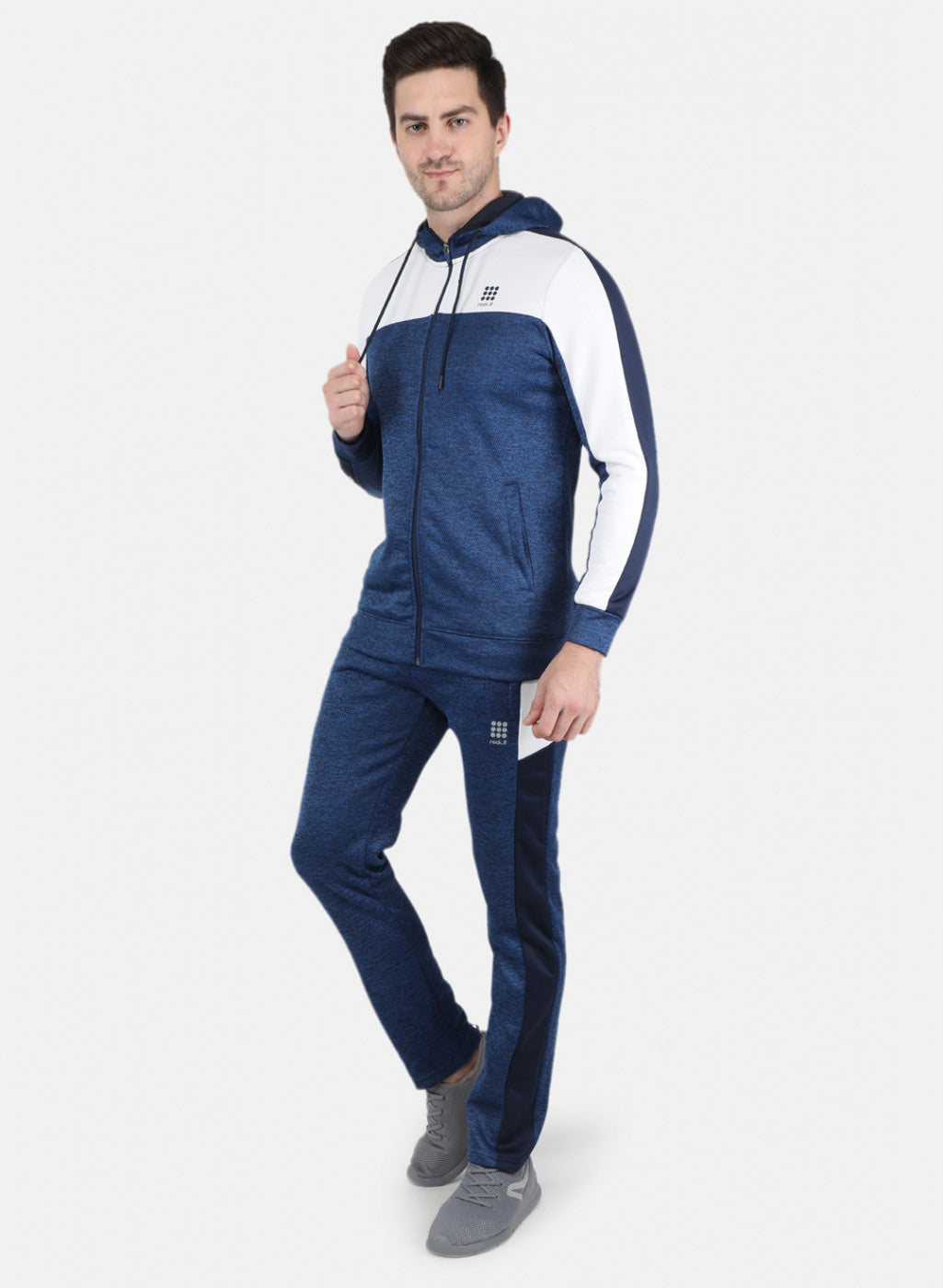 Rock.it Men Blue Self Design Tracksuit