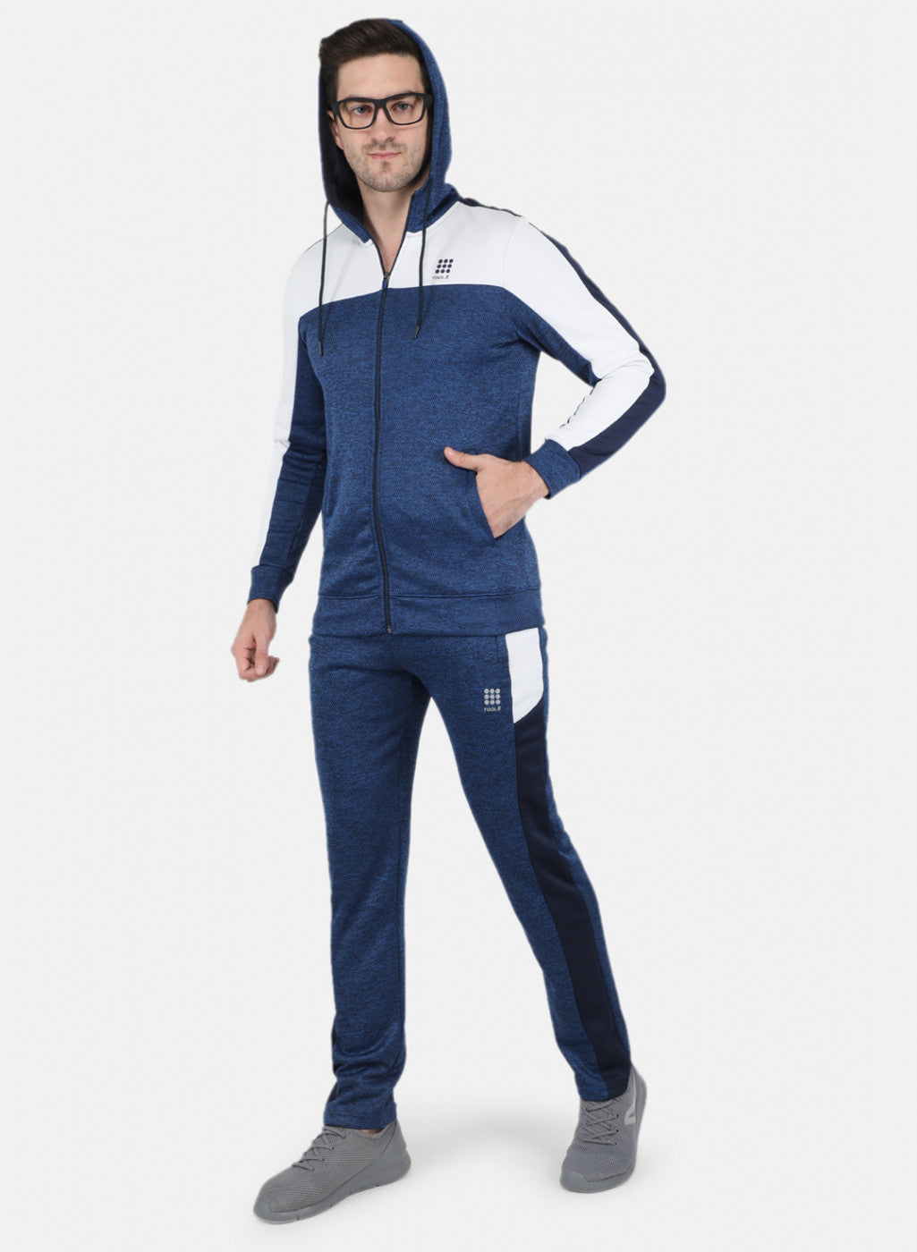 Rock.it Men Blue Self Design Tracksuit