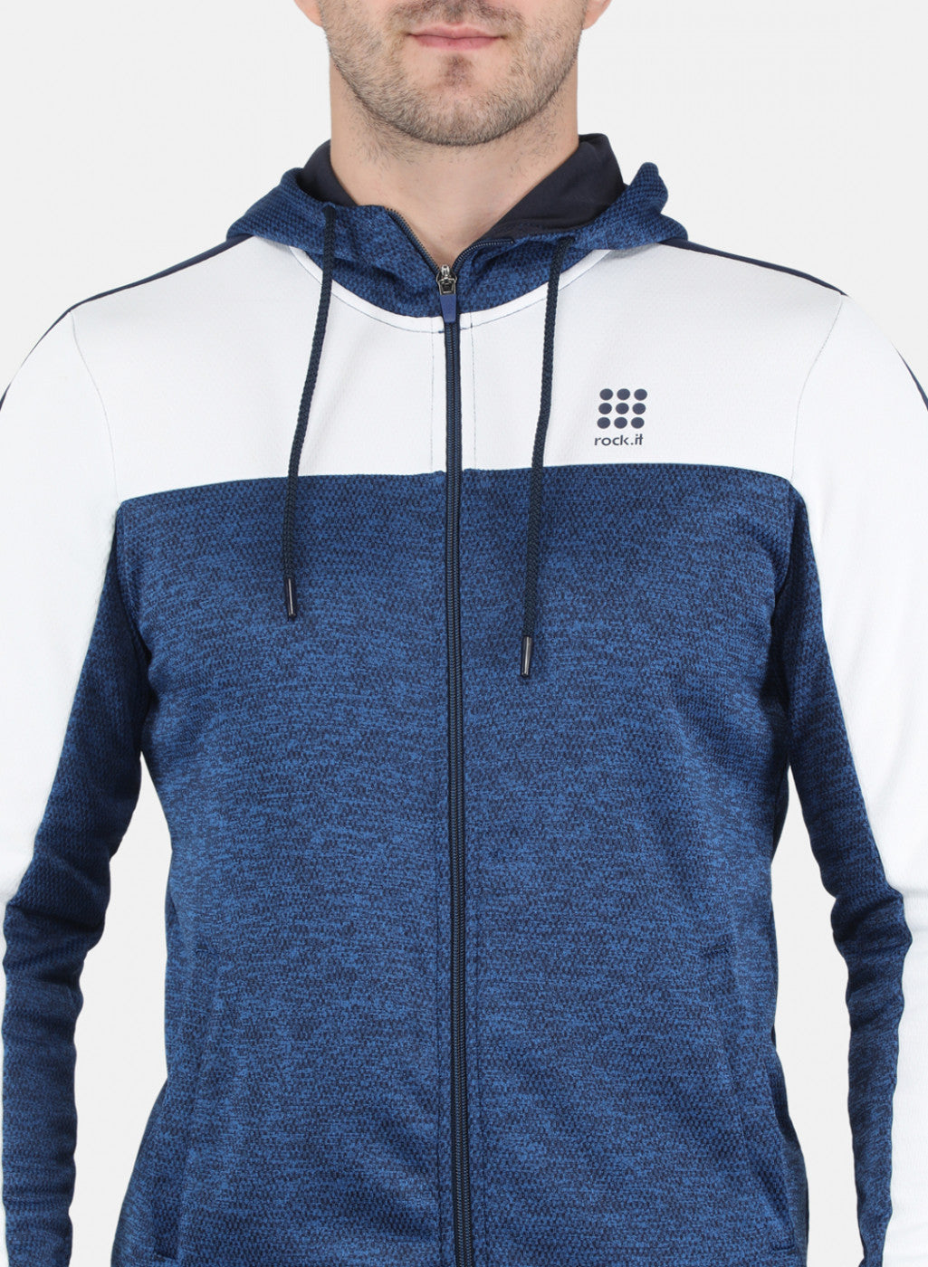 Rock.it Men Blue Self Design Tracksuit