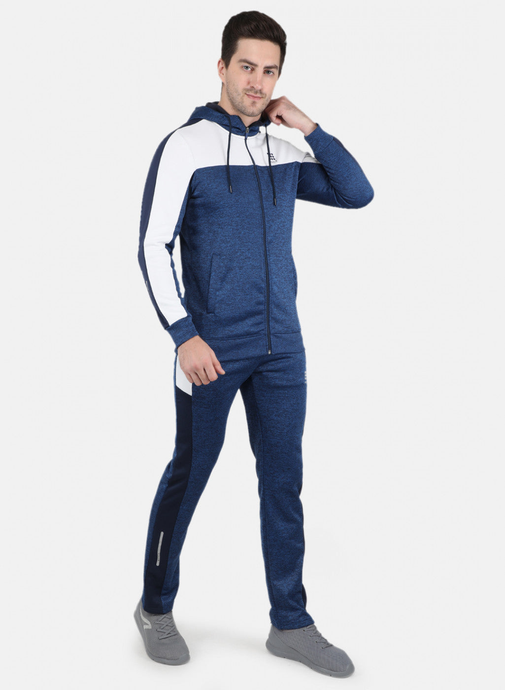Rock.it Men Blue Self Design Tracksuit