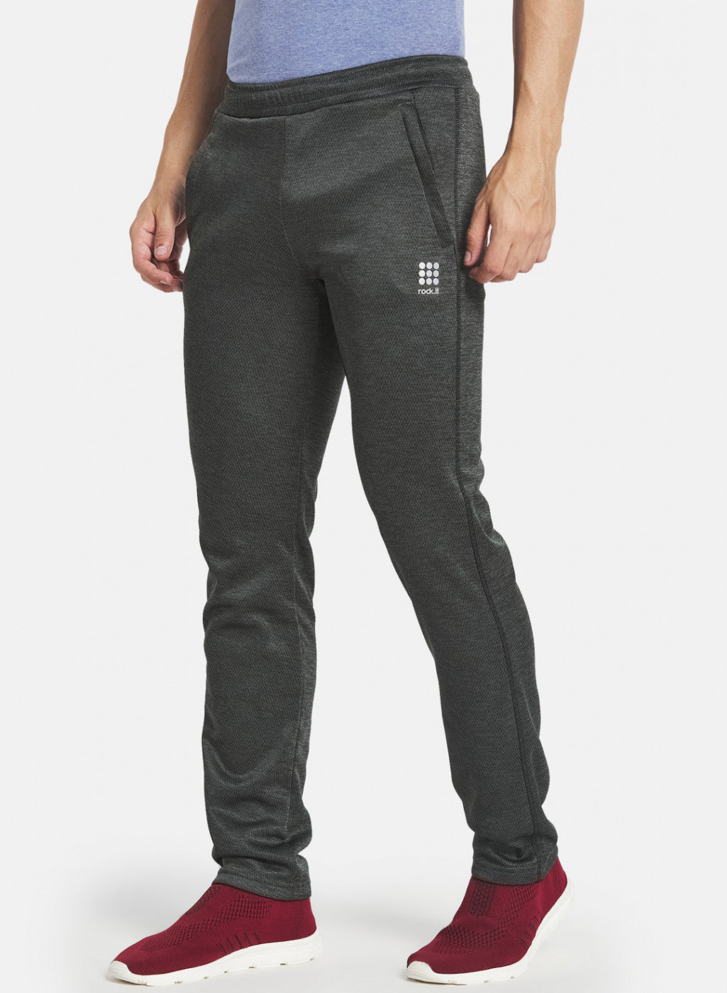 Rock.it Men Olive Self Design Trackpant